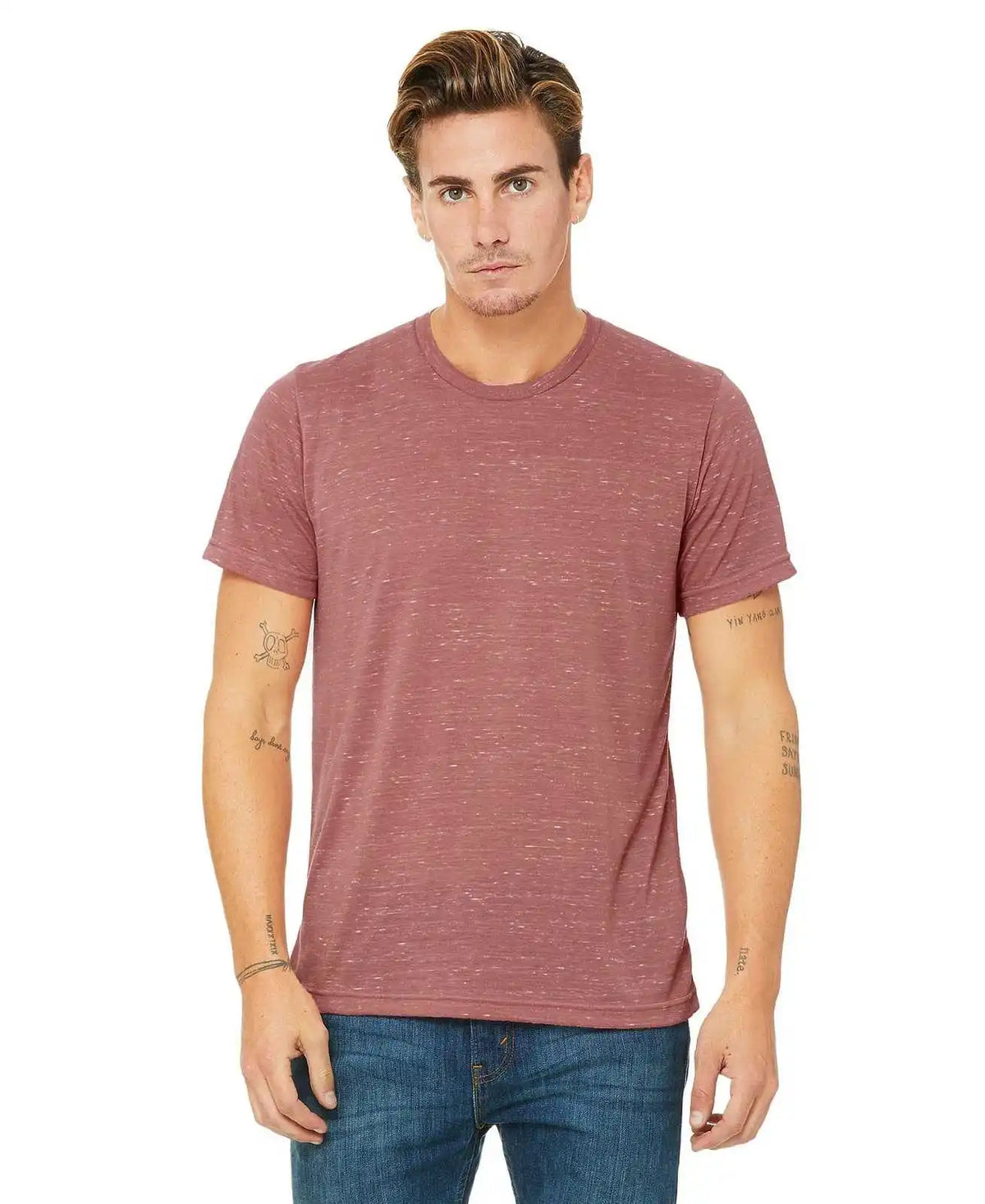 Bella + Canvas 3650 Unisex Poly-cotton Short Sleeve Tee - Mauve Marble