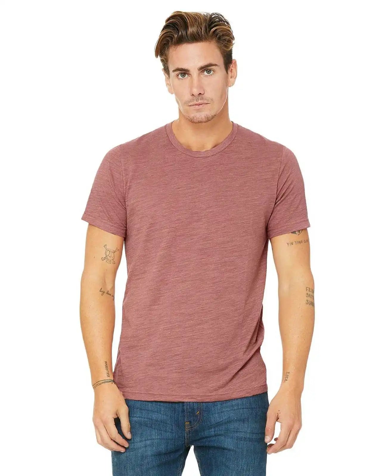 Bella + Canvas 3650 Unisex Poly-cotton Short Sleeve Tee - Mauve Slub