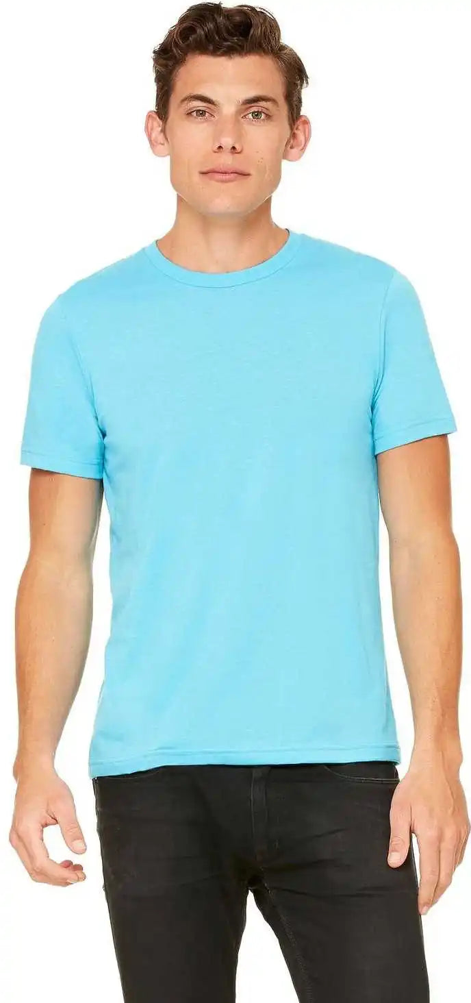 Bella + Canvas 3650 Unisex Poly-cotton Short Sleeve Tee - Neon Blue