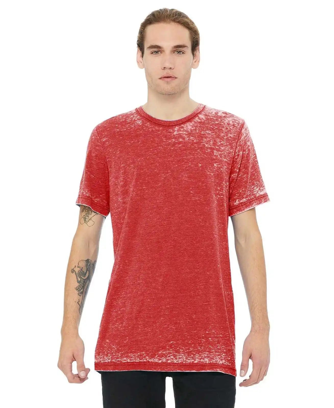 Bella + Canvas 3650 Unisex Poly Cotton Short Sleeve Tee Red Acid Wash