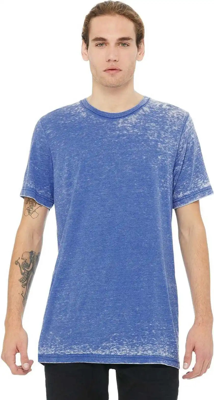 Bella + Canvas 3650 Unisex Poly Cotton Short Sleeve Tee True Royal Acid Wash