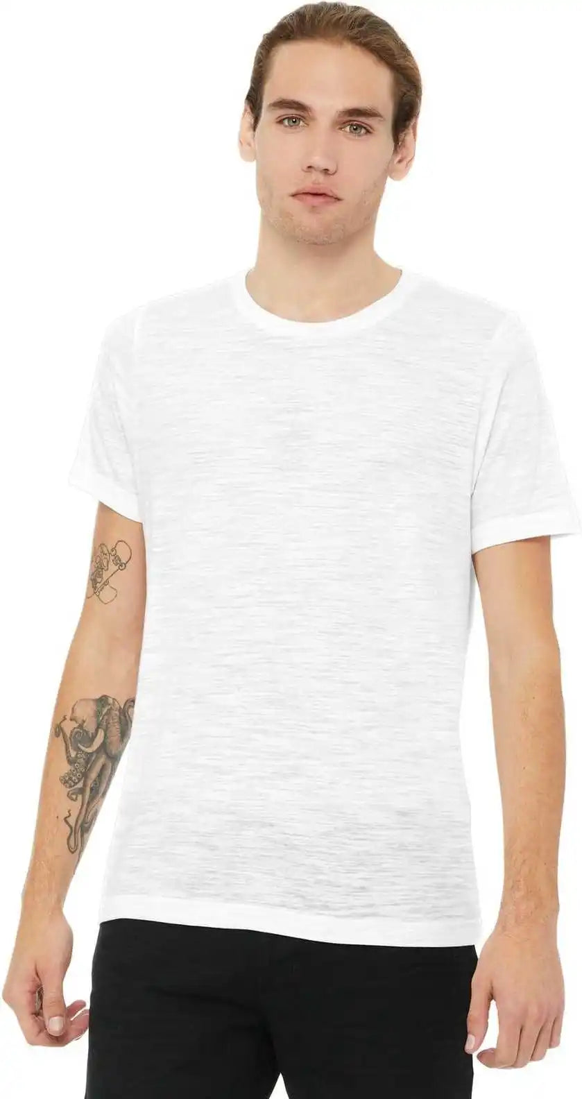 Bella + Canvas 3650 Unisex Poly Cotton Short Sleeve Tee White Slub
