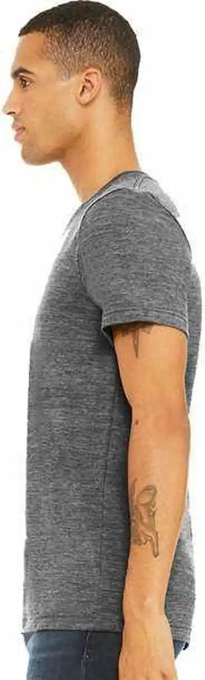 Bella + Canvas 3655 Unisex Textured Jersey v Neck Tee Asphalt Slub