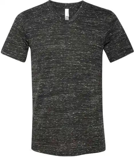 Bella + Canvas 3655 Unisex Textured Jersey v Neck Tee Black Marble