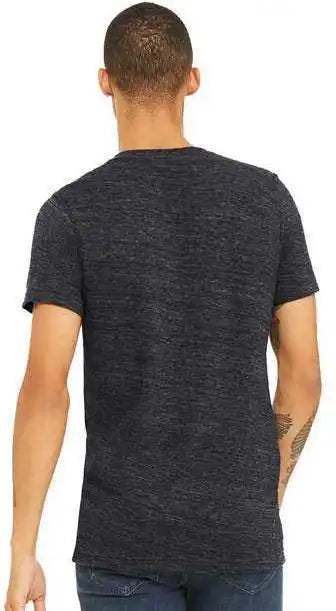 Bella + Canvas 3655 Unisex Textured Jersey v Neck Tee Charcoal Black Slub