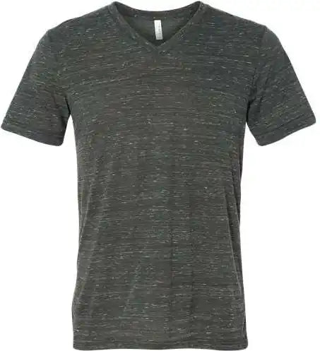 Bella + Canvas 3655 Unisex Textured Jersey v Neck Tee Charcoal Marble