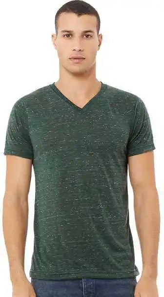 Bella + Canvas 3655 Unisex Textured Jersey v Neck Tee Forest Marble