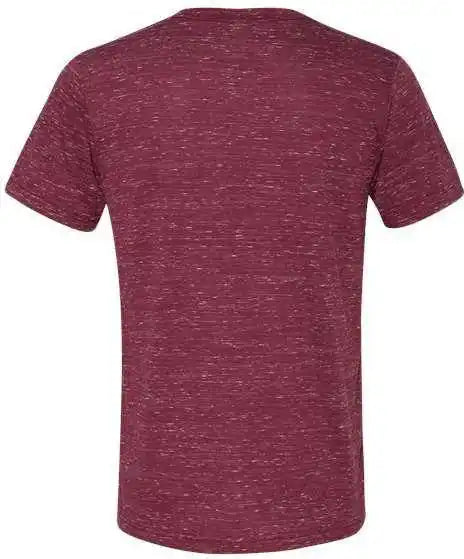 Bella + Canvas 3655 Unisex Textured Jersey v Neck Tee Maroon Marble