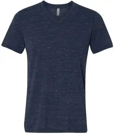 Bella + Canvas 3655 Unisex Textured Jersey v Neck Tee Navy Marble
