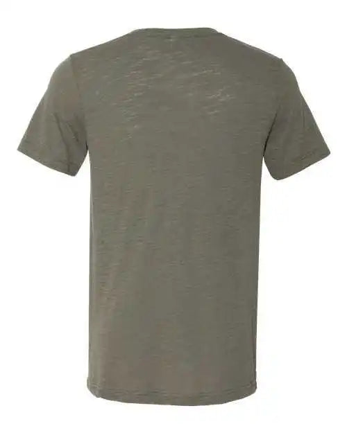 Bella + Canvas 3655 Unisex Textured Jersey V-neck Tee - Olive Slub