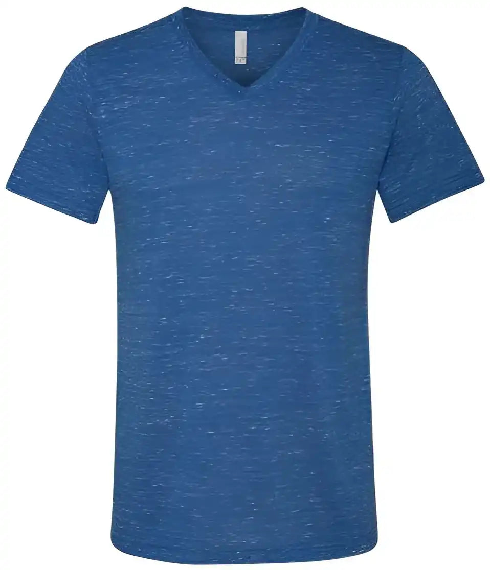 Bella + Canvas 3655 Unisex Textured Jersey V-neck Tee - True Royal Marble