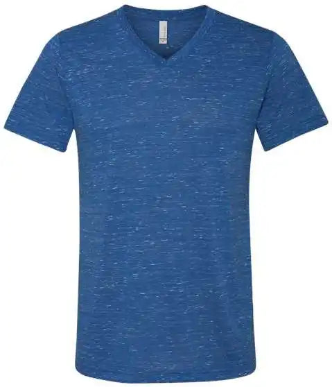 Bella + Canvas 3655 Unisex Textured Jersey V-neck Tee - True Royal Marble