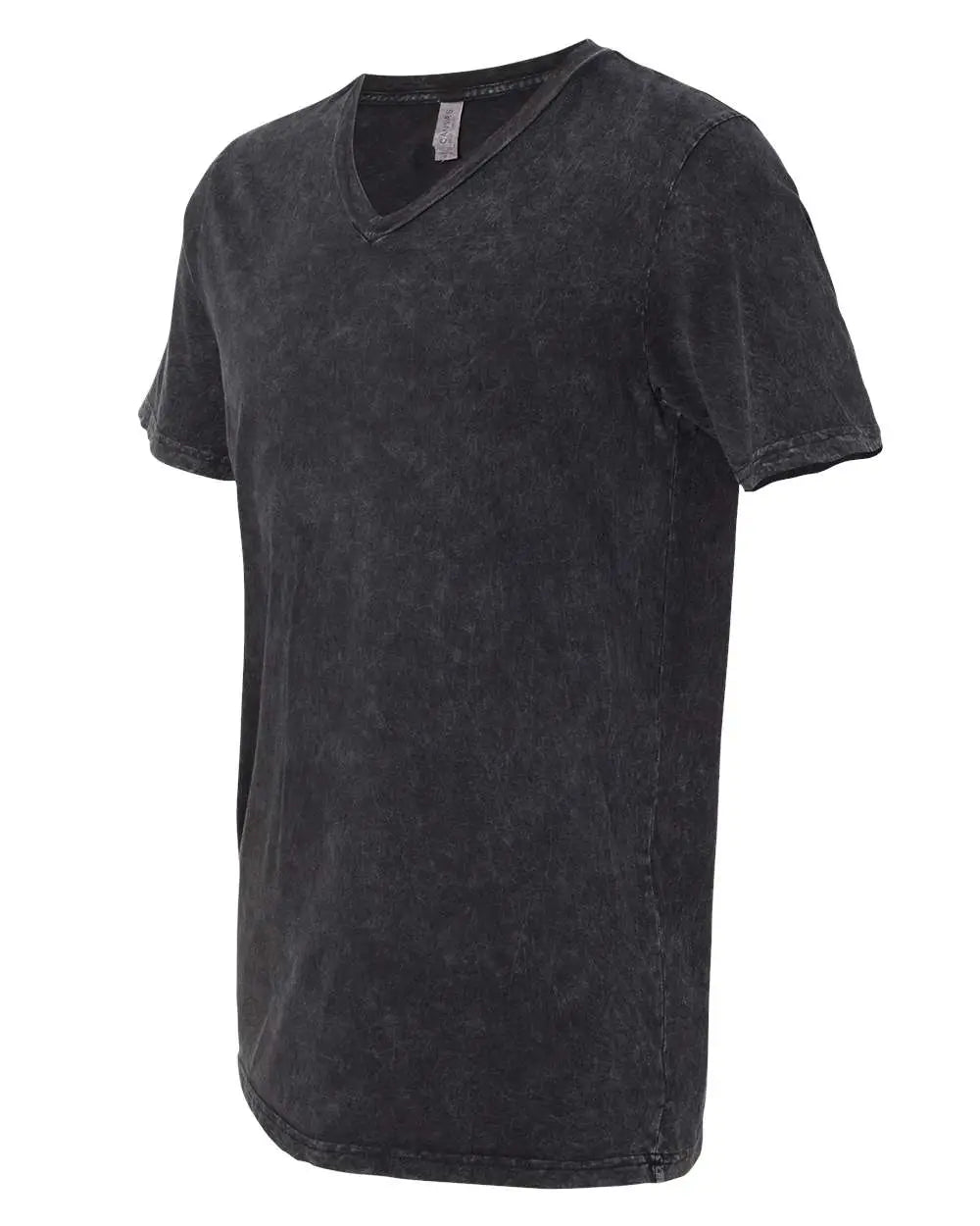 Bella + Canvas 3655c Textured Jersey V-neck Tee - 3655 - Black Mineral Wash