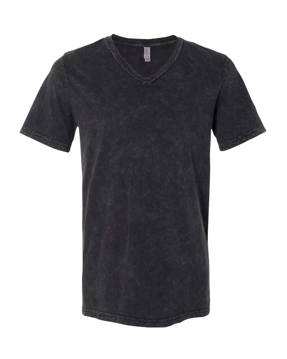 Bella + Canvas 3655c Textured Jersey V-neck Tee - 3655 - Black Mineral Wash - Adult Xs