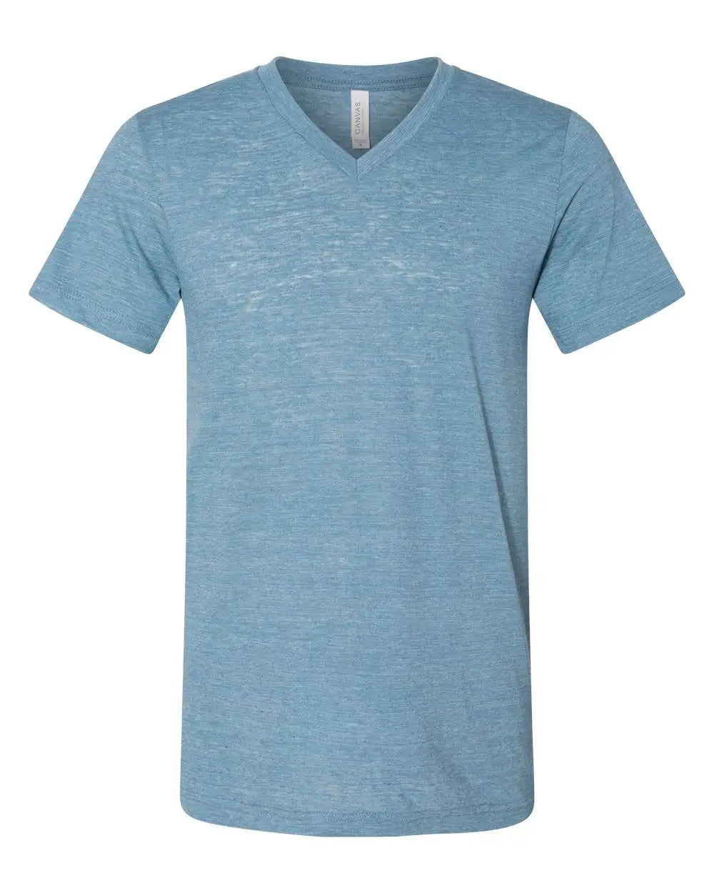 Bella + Canvas 3655c Textured Jersey V-neck Tee - 3655 - Denim Slub - Adult Xs
