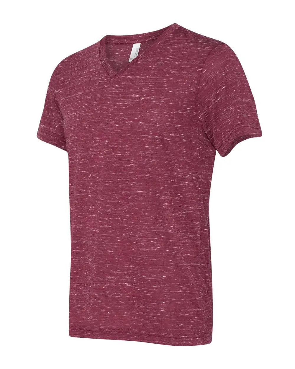 Bella + Canvas 3655c Textured Jersey V-neck Tee - 3655 - Maroon Marble