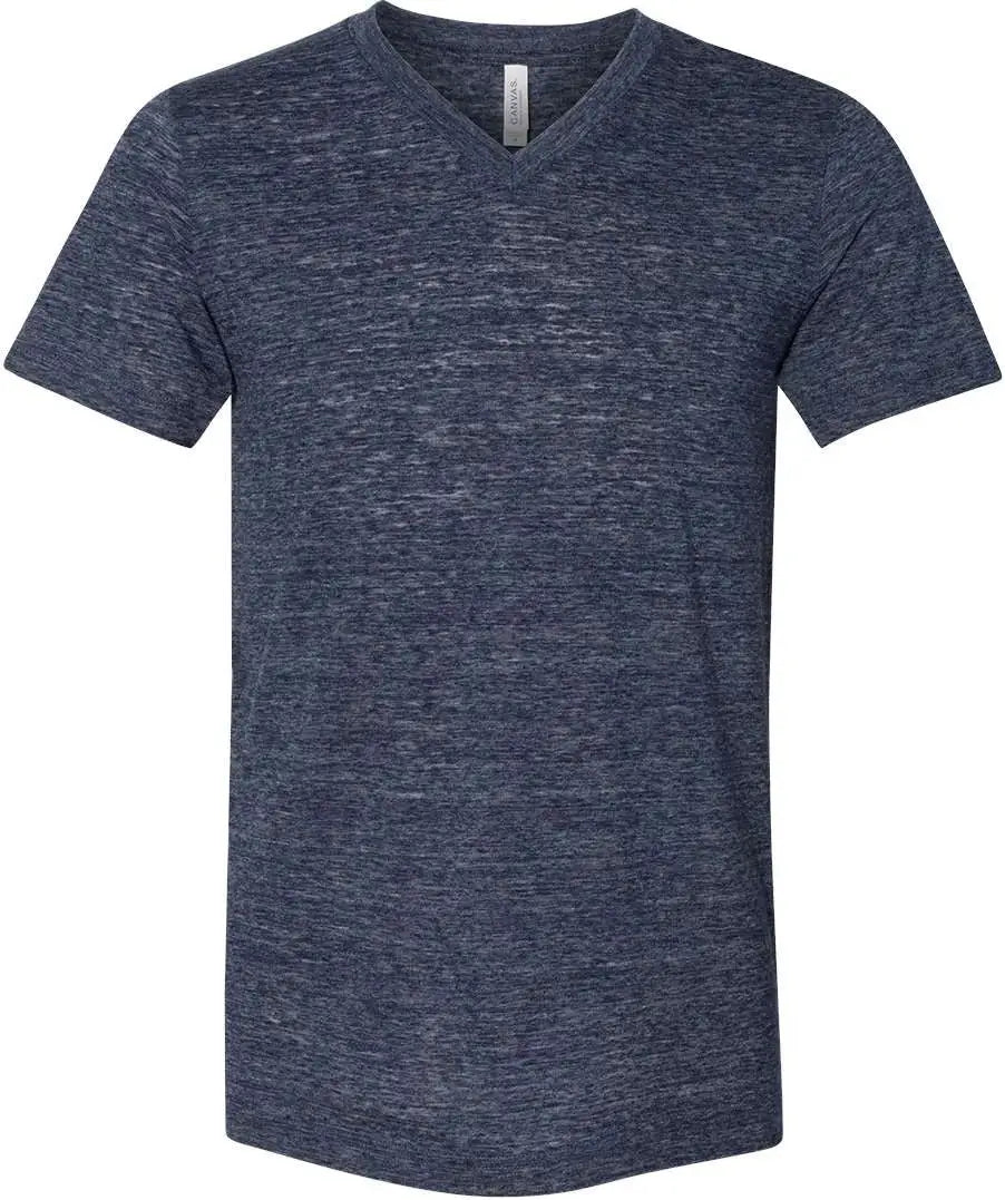 Bella + Canvas 3655c Textured Jersey V-neck Tee - 3655 - Navy Slub