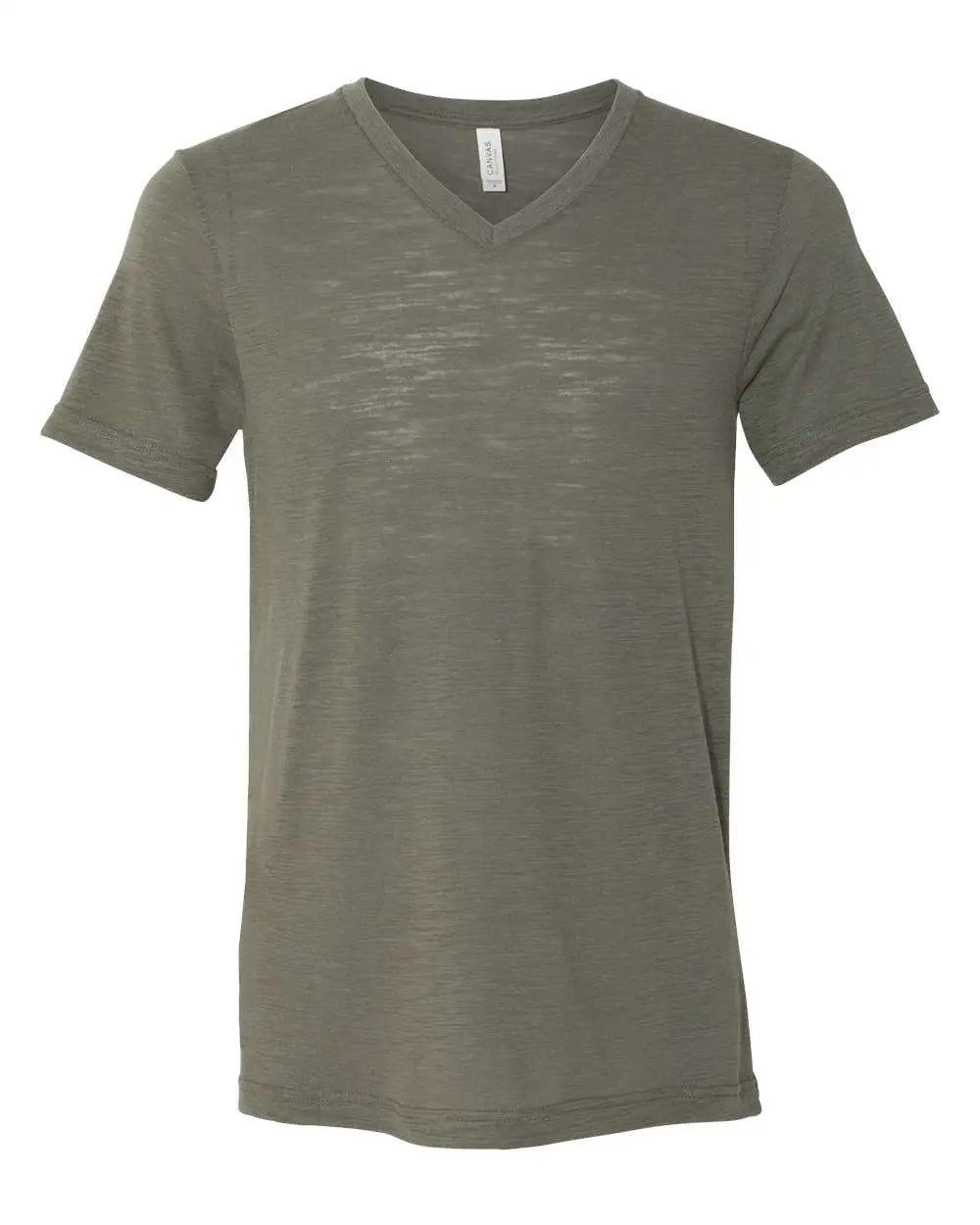 Bella + Canvas 3655c Textured Jersey V-neck Tee - 3655 - Olive Slub - Adult Xs