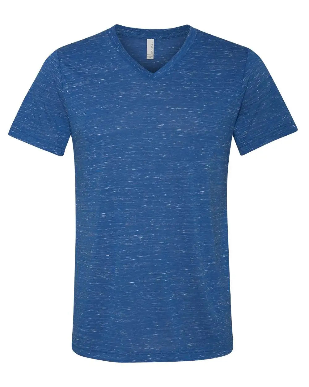Bella + Canvas 3655c Textured Jersey V-neck Tee - 3655 - True Royal Marble - Adult Xs