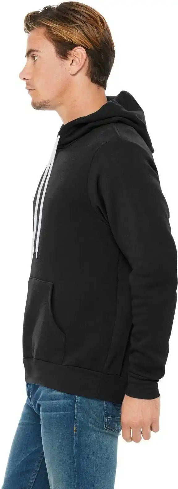 Bella + Canvas 3719 Unisex Sponge Fleece Pullover Hoodie Black