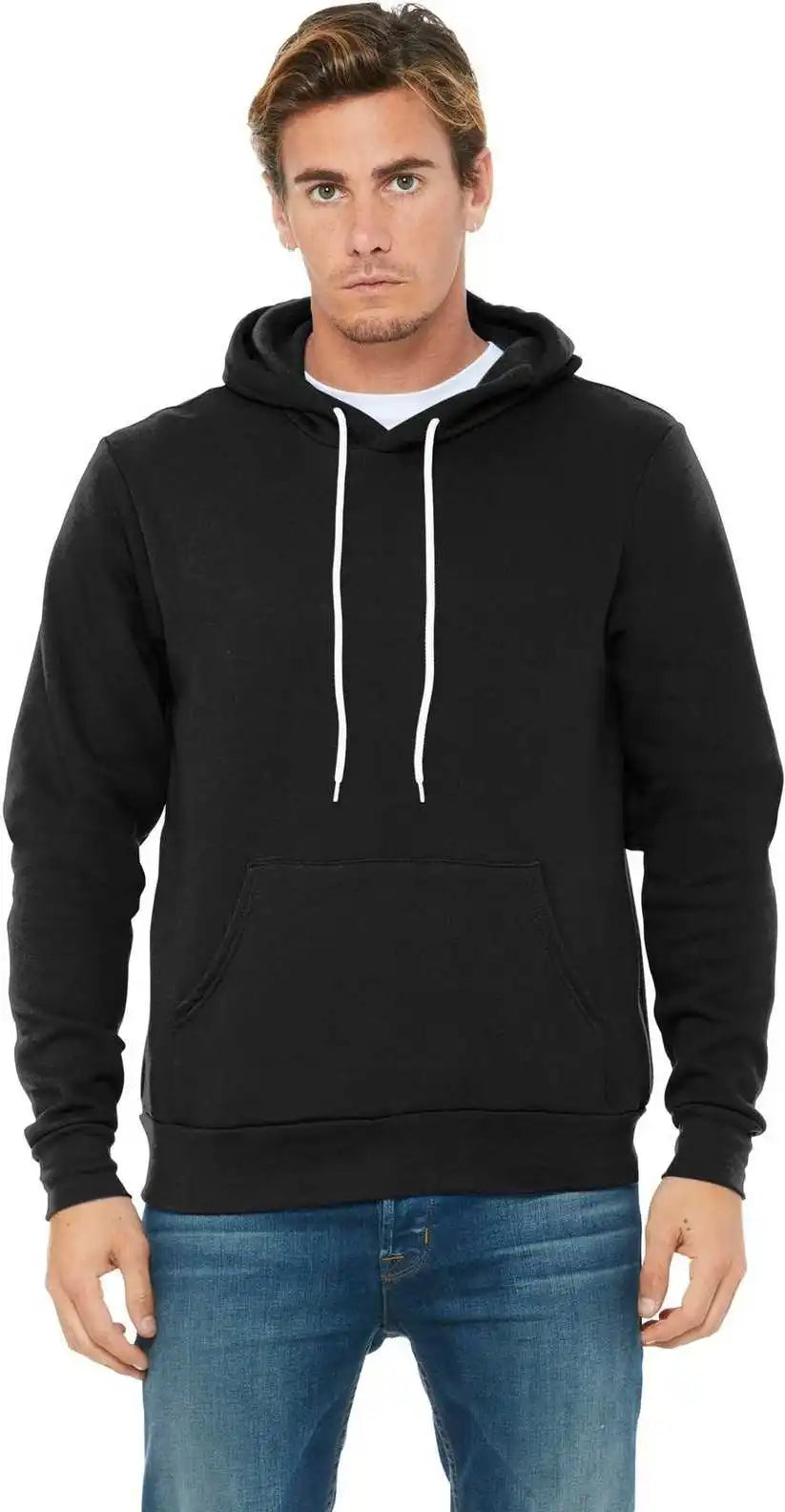 Bella + Canvas 3719 Unisex Sponge Fleece Pullover Hoodie Black
