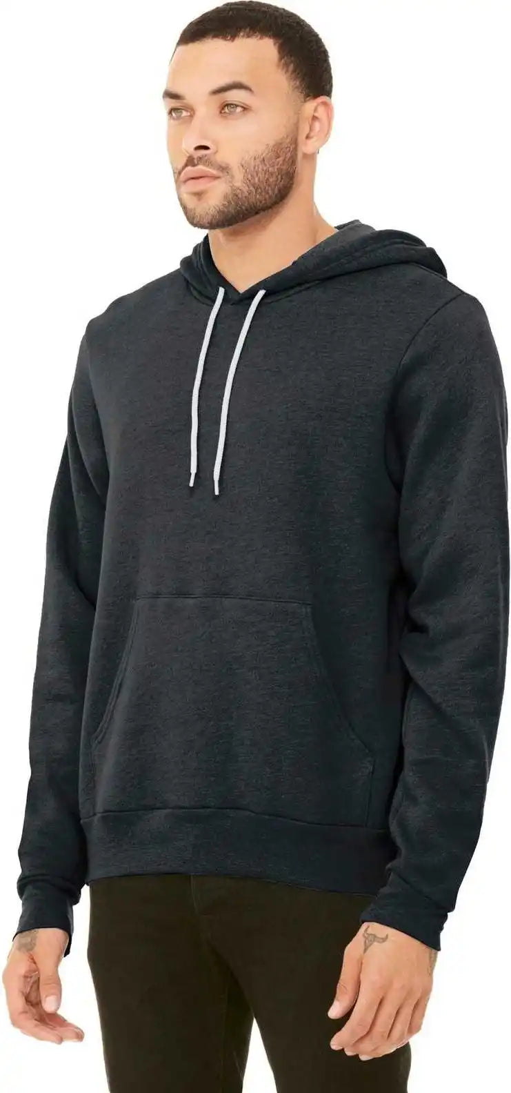 Bella + Canvas 3719 Unisex Sponge Fleece Pullover Hoodie Dark Gray Heather