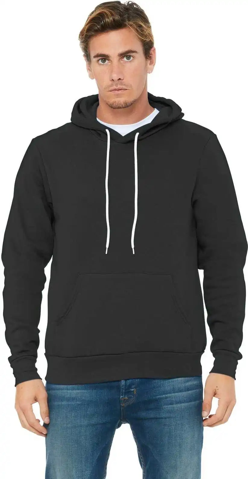 Bella + Canvas 3719 Unisex Sponge Fleece Pullover Hoodie - Dark Gray