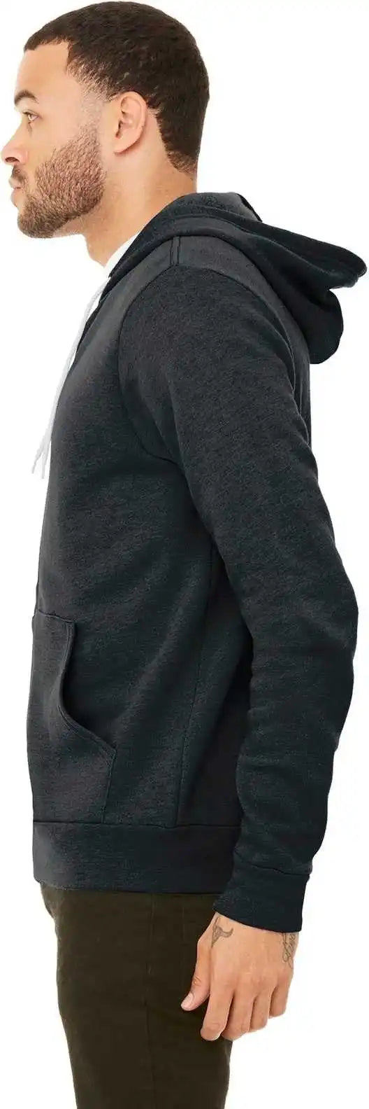 Bella + Canvas 3719 Unisex Sponge Fleece Pullover Hoodie Dark Gray Heather