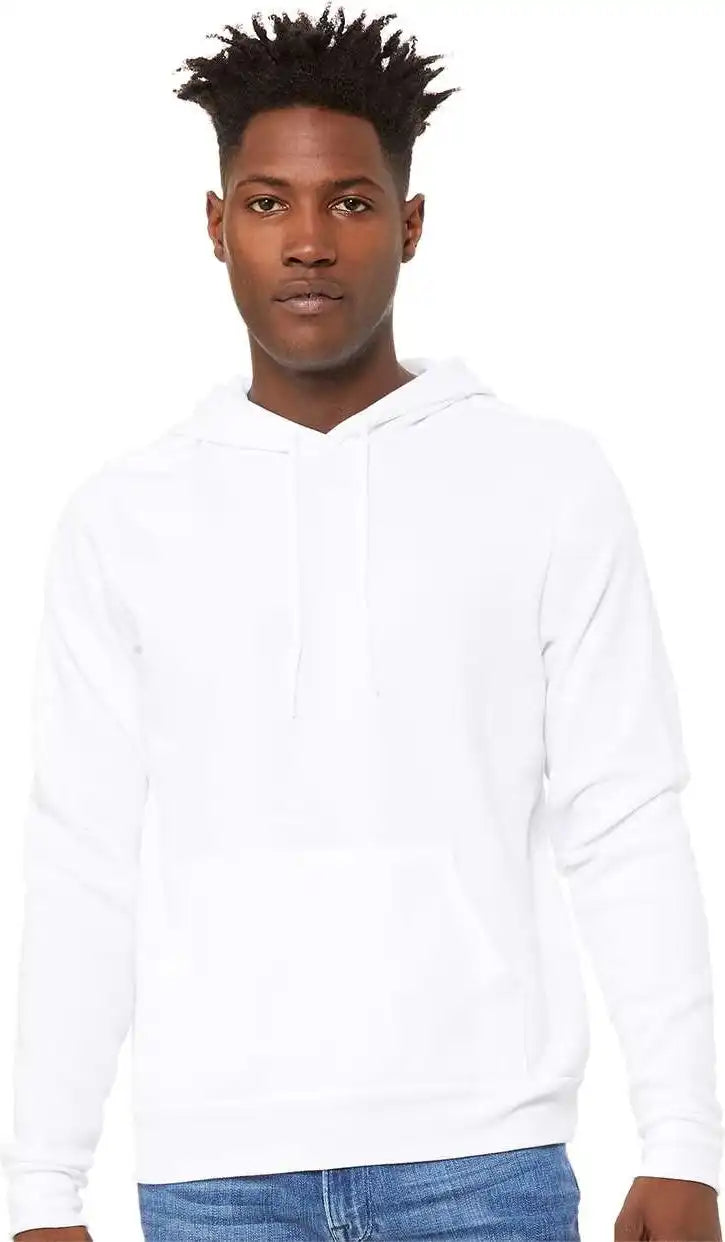 Bella + Canvas 3719 Unisex Sponge Fleece Pullover Hoodie - Dtg White