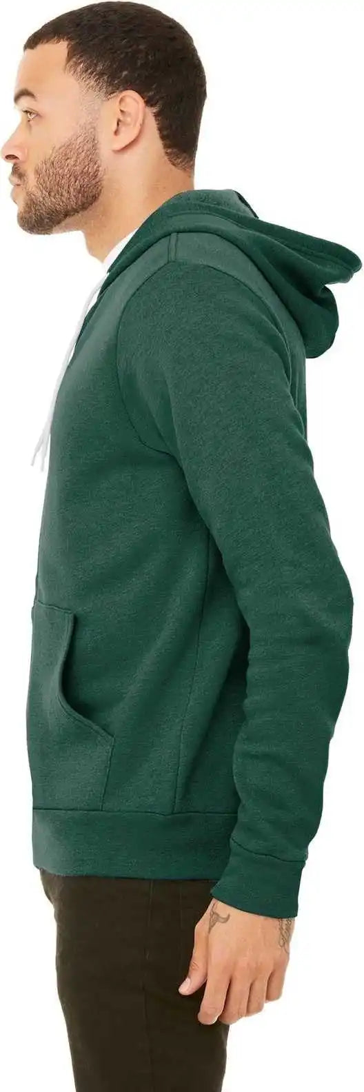 Bella + Canvas 3719 Unisex Sponge Fleece Pullover Hoodie Heather Forest