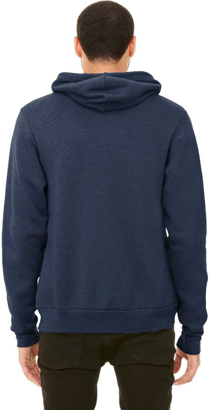 Bella + Canvas 3719 Unisex Sponge Fleece Pullover Hoodie - Heather Navy