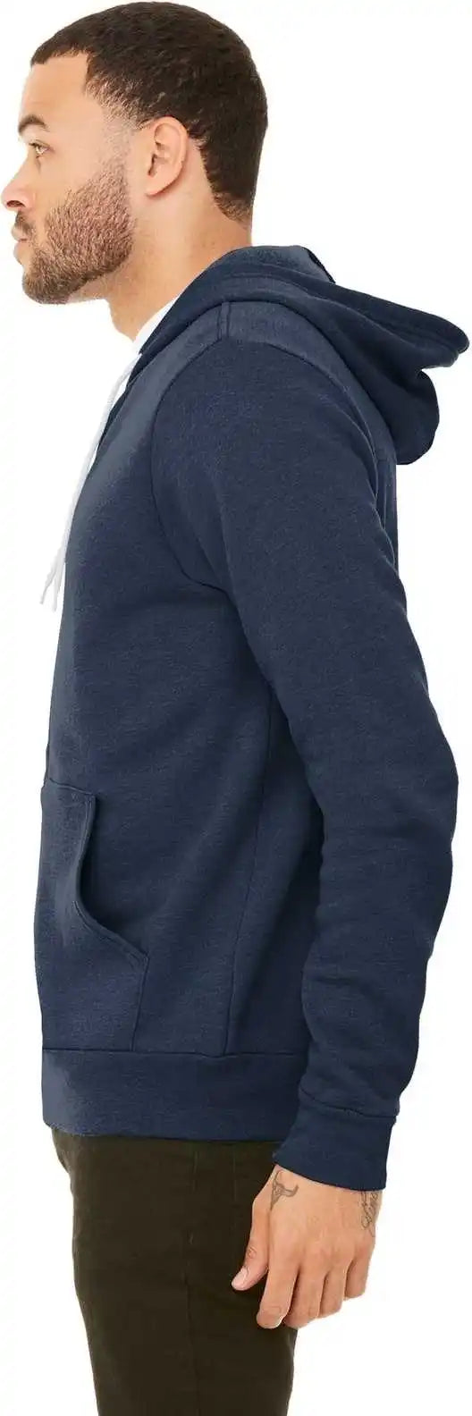 Bella + Canvas 3719 Unisex Sponge Fleece Pullover Hoodie Heather Navy