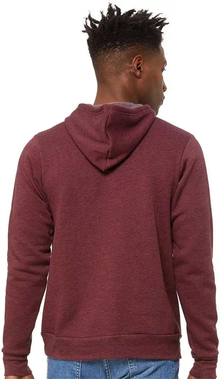 Bella + Canvas 3719 Unisex Sponge Fleece Pullover Hoodie - Heather Maroon