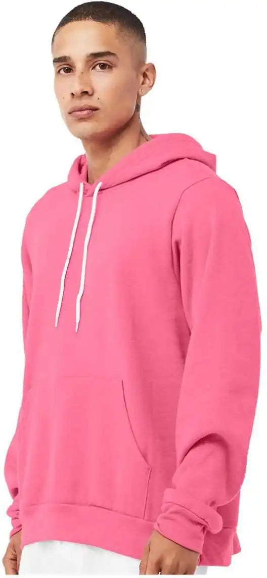 Bella + Canvas 3719 Unisex Sponge Fleece Pullover Hoodie Heather Charity Pink