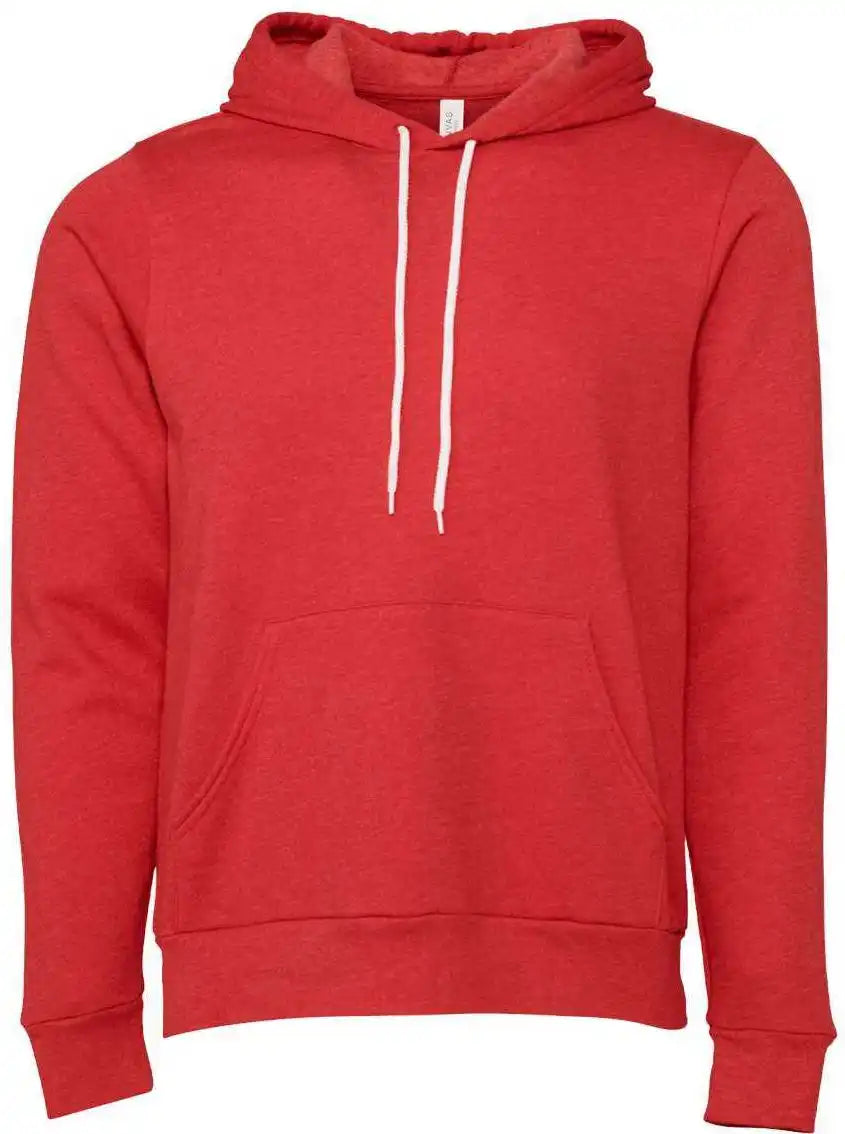 Bella + Canvas 3719 Unisex Sponge Fleece Pullover Hoodie Heather Red