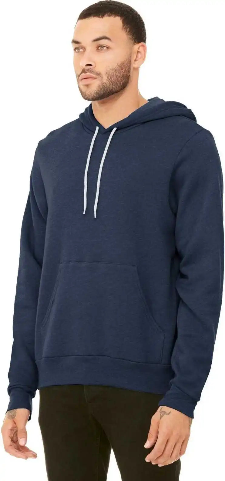 Bella + Canvas 3719 Unisex Sponge Fleece Pullover Hoodie Heather Navy