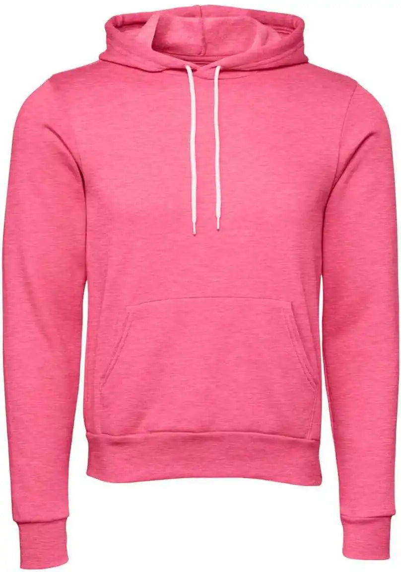 Bella + Canvas 3719 Unisex Sponge Fleece Pullover Hoodie Heather Charity Pink