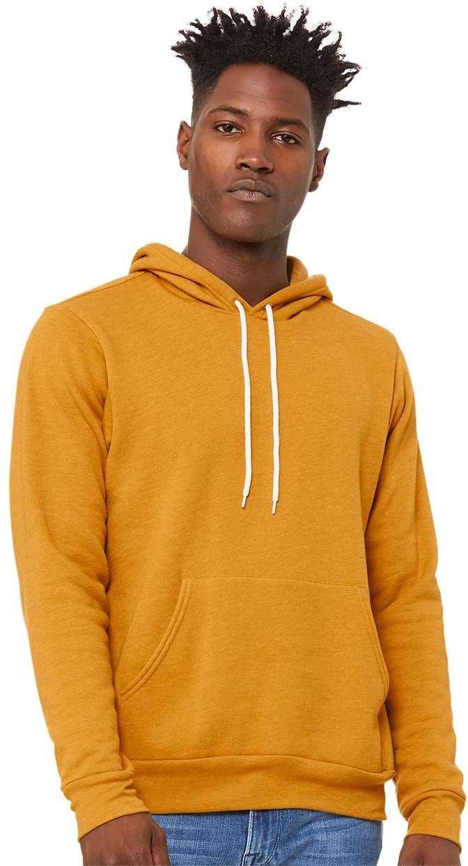 Bella + Canvas 3719 Unisex Sponge Fleece Pullover Hoodie - Heather Mustard