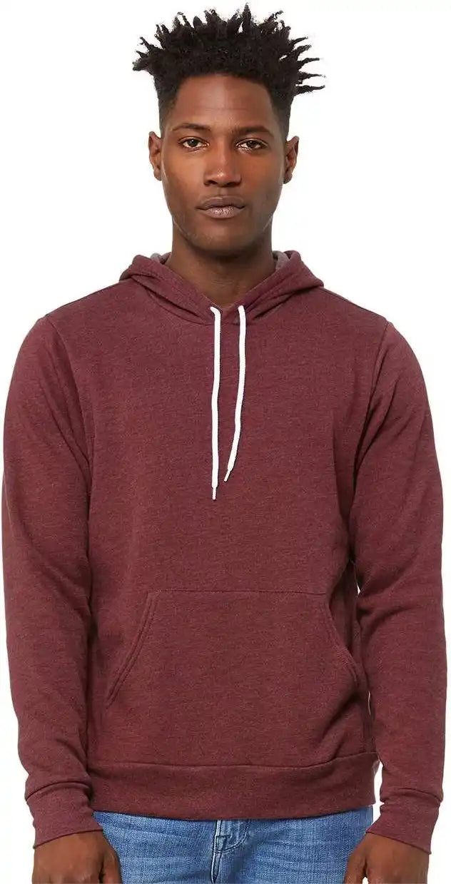 Bella + Canvas 3719 Unisex Sponge Fleece Pullover Hoodie - Heather Maroon