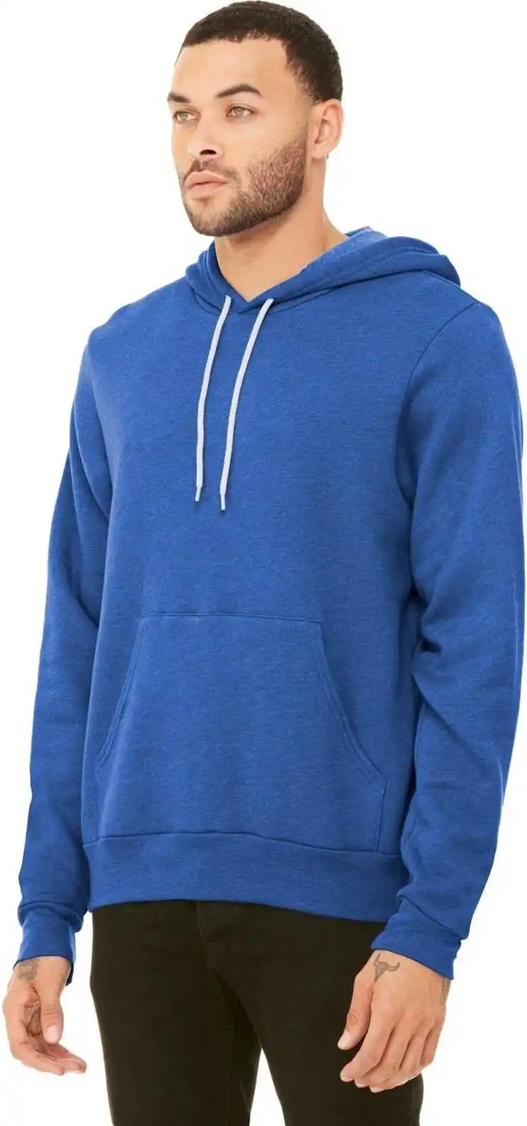 Bella + Canvas 3719 Unisex Sponge Fleece Pullover Hoodie Heather True Royal