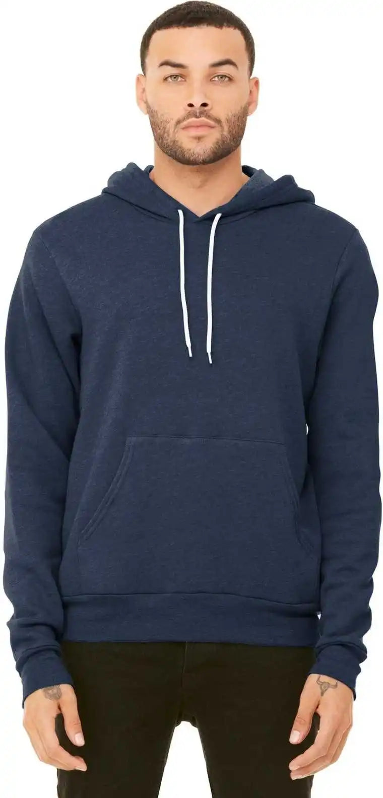 Bella + Canvas 3719 Unisex Sponge Fleece Pullover Hoodie Heather Navy