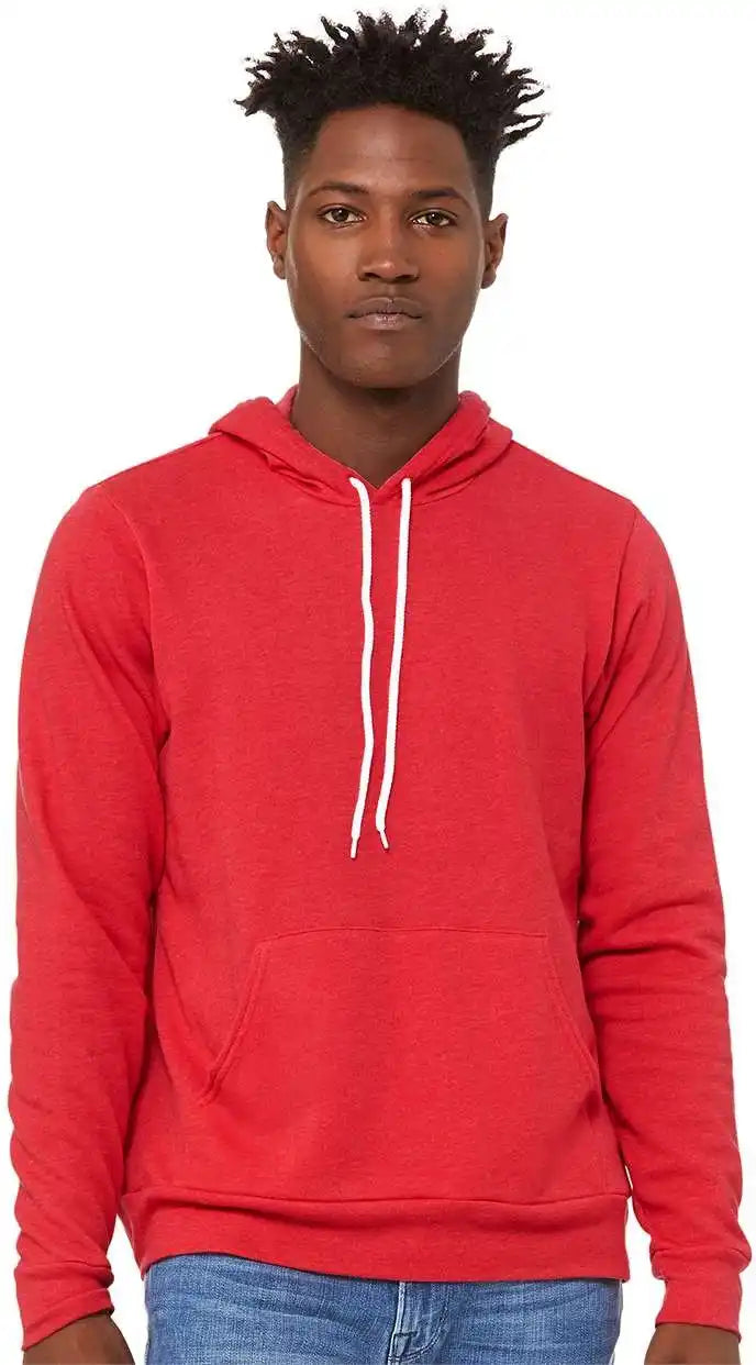 Bella + Canvas 3719 Unisex Sponge Fleece Pullover Hoodie Heather Red