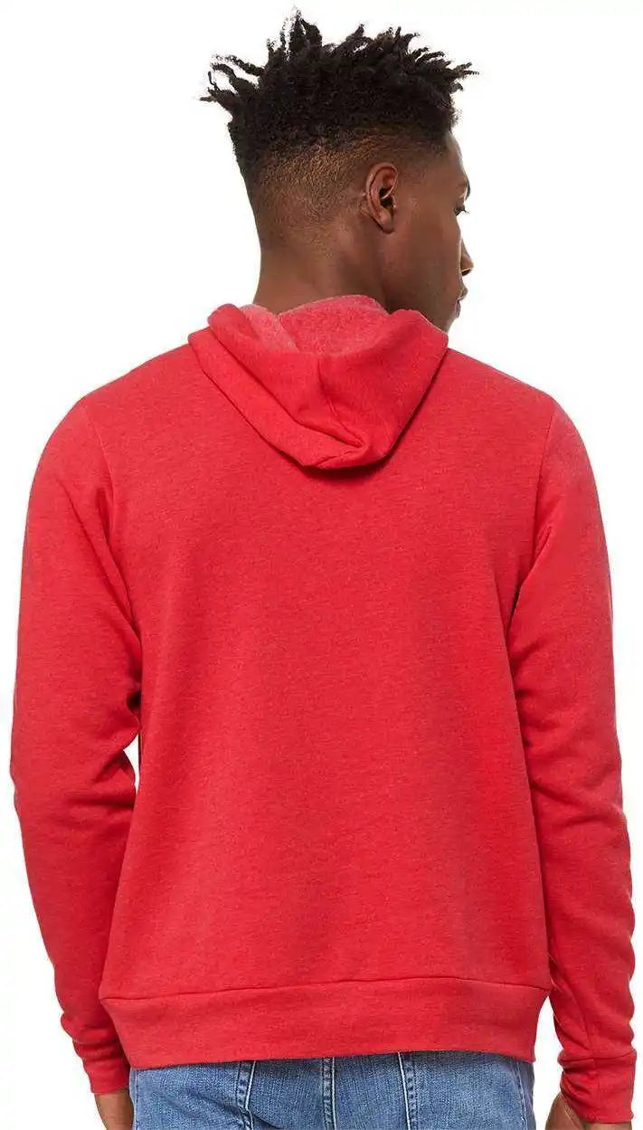 Bella + Canvas 3719 Unisex Sponge Fleece Pullover Hoodie Heather Red