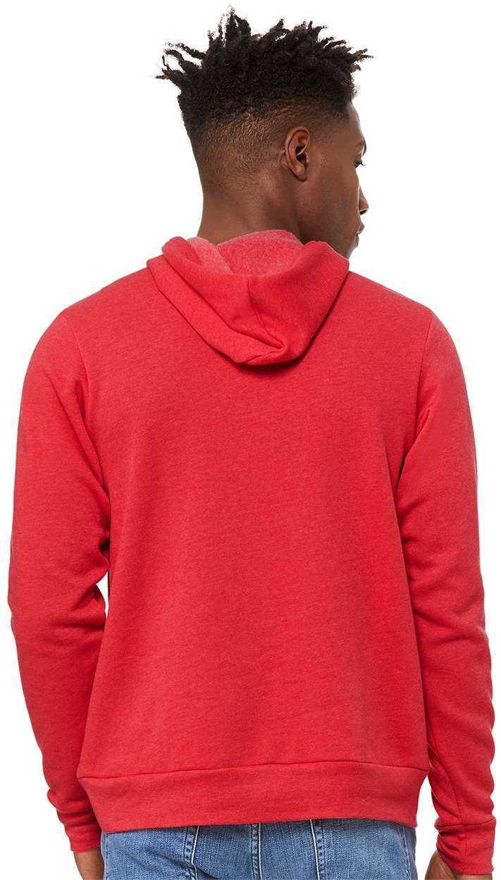 Bella + Canvas 3719 Unisex Sponge Fleece Pullover Hoodie - Heather Red