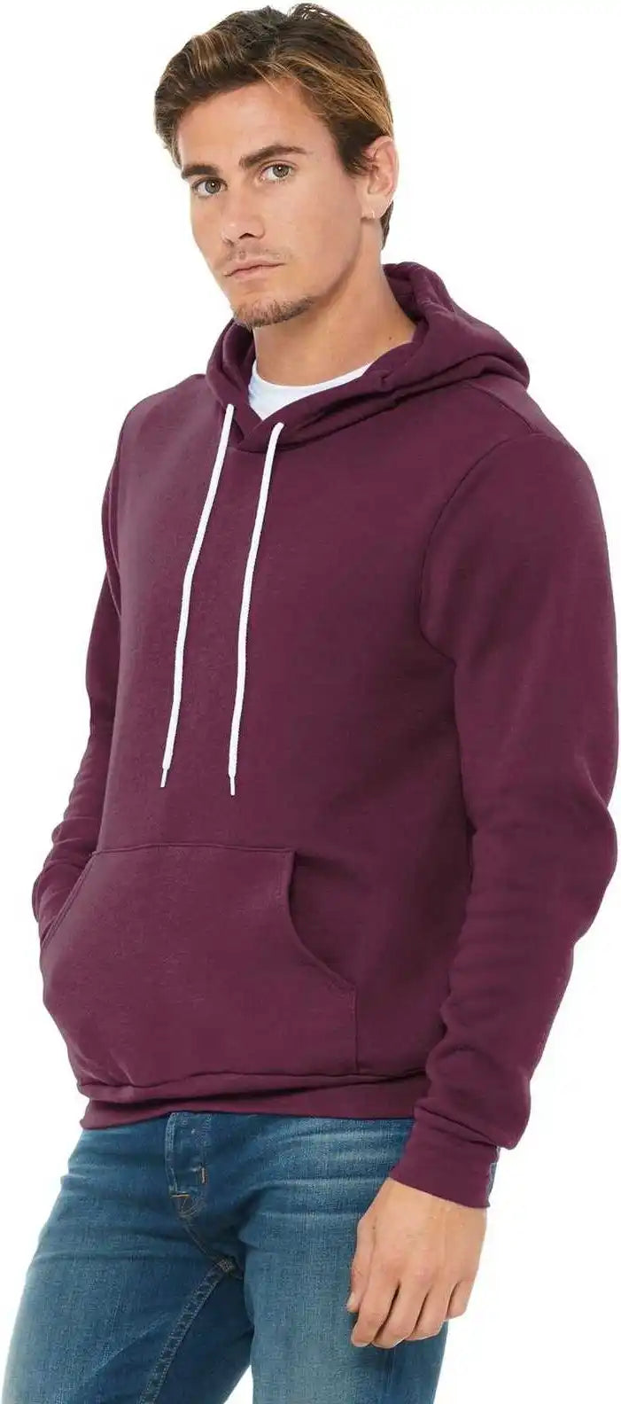 Bella + Canvas 3719 Unisex Sponge Fleece Pullover Hoodie Maroon