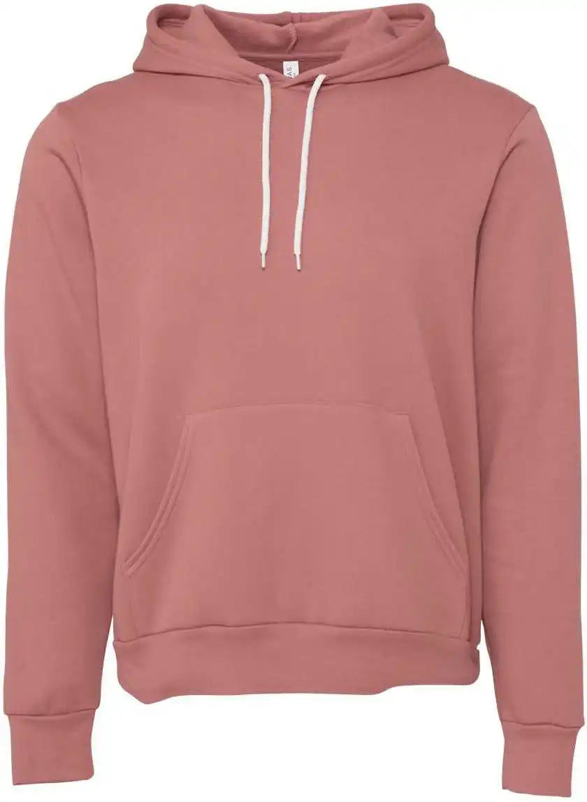 Bella + Canvas 3719 Unisex Sponge Fleece Pullover Hoodie - Mauve
