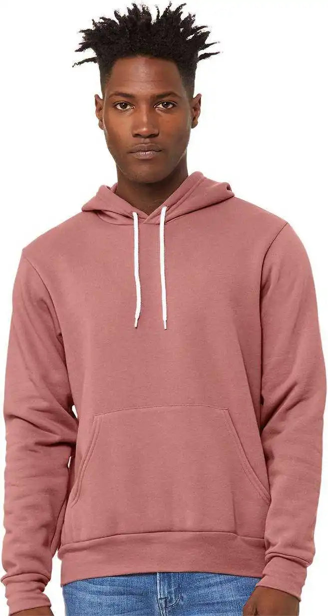 Bella + Canvas 3719 Unisex Sponge Fleece Pullover Hoodie - Mauve