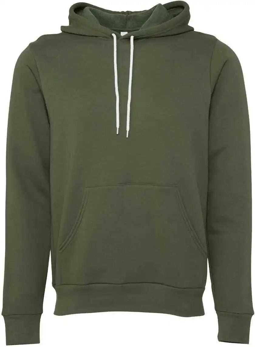 Bella + Canvas 3719 Unisex Sponge Fleece Pullover Hoodie Military Green