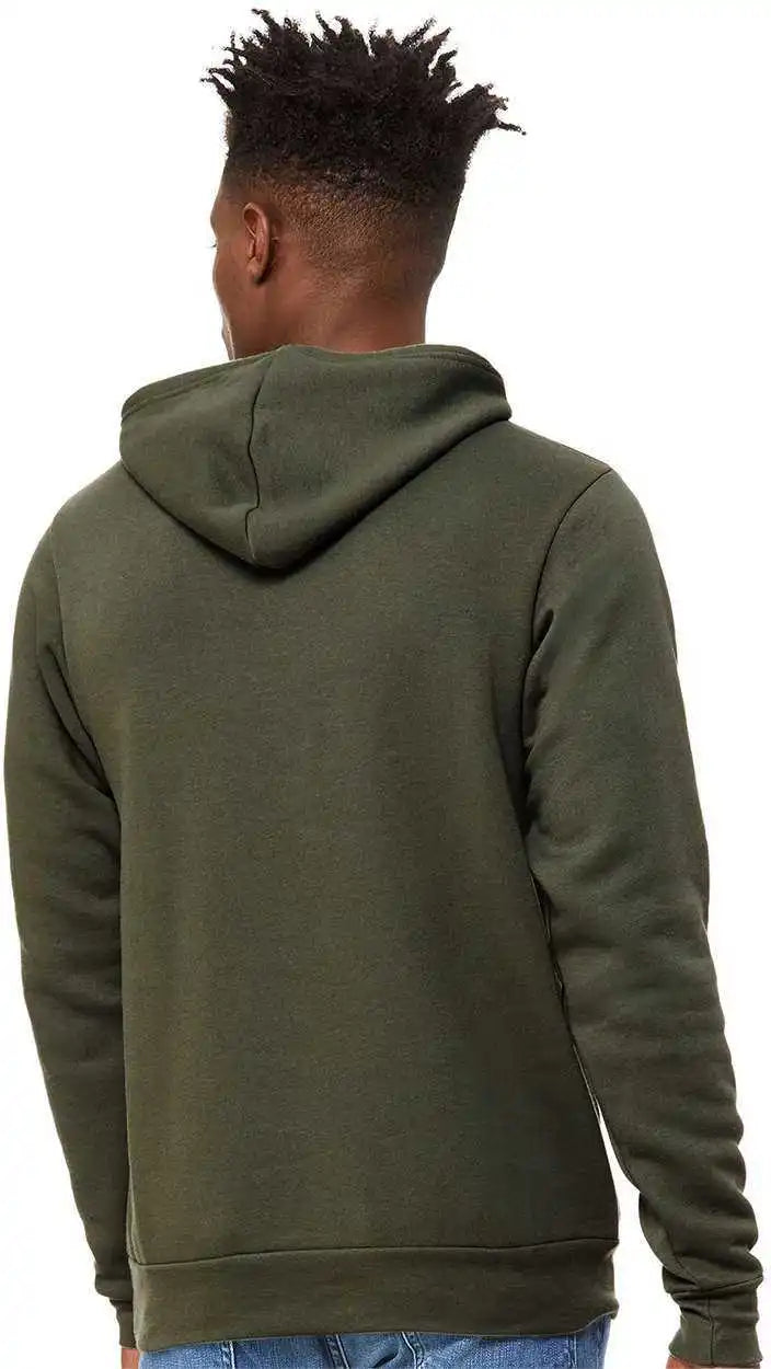 Bella + Canvas 3719 Unisex Sponge Fleece Pullover Hoodie Military Green