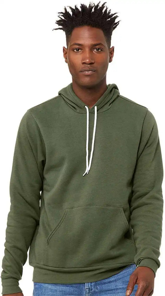 Bella + Canvas 3719 Unisex Sponge Fleece Pullover Hoodie Military Green